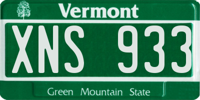 VT license plate XNS933