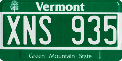 VT license plate XNS935