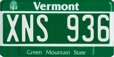 VT license plate XNS936