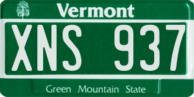 VT license plate XNS937