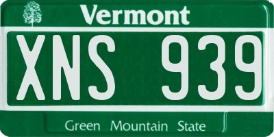 VT license plate XNS939