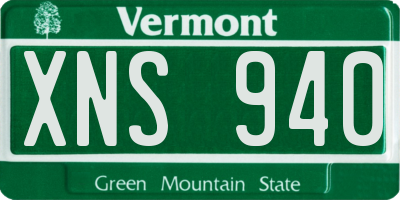 VT license plate XNS940