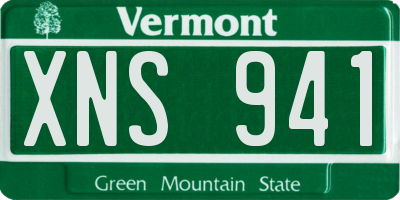 VT license plate XNS941