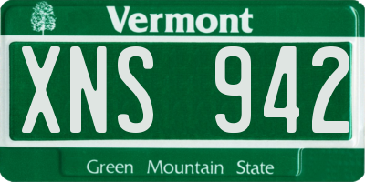 VT license plate XNS942