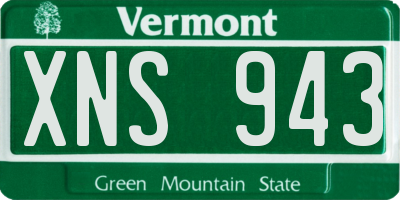 VT license plate XNS943