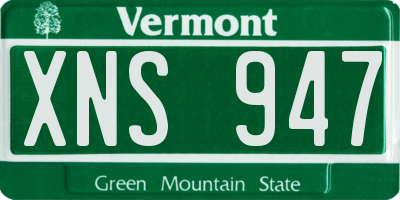 VT license plate XNS947