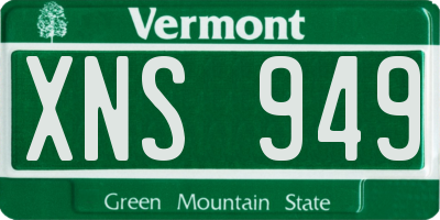VT license plate XNS949