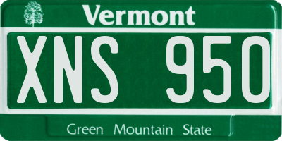 VT license plate XNS950