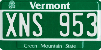 VT license plate XNS953