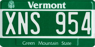 VT license plate XNS954