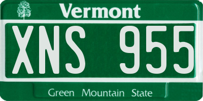 VT license plate XNS955