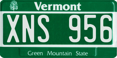VT license plate XNS956