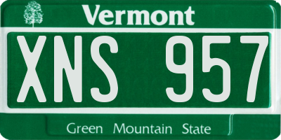 VT license plate XNS957