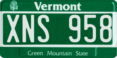 VT license plate XNS958