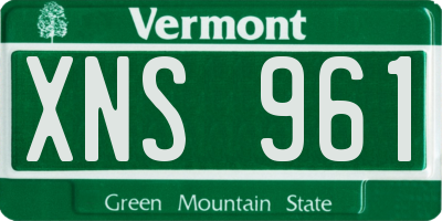 VT license plate XNS961