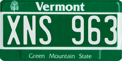 VT license plate XNS963