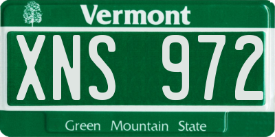 VT license plate XNS972