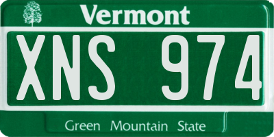VT license plate XNS974