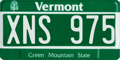 VT license plate XNS975