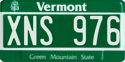 VT license plate XNS976