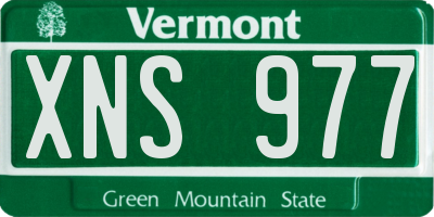 VT license plate XNS977