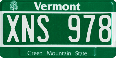 VT license plate XNS978