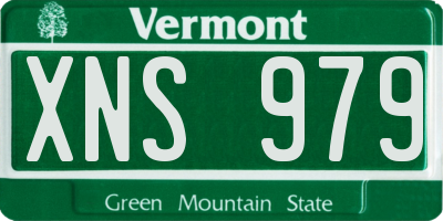 VT license plate XNS979
