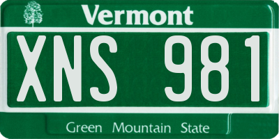 VT license plate XNS981