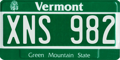 VT license plate XNS982