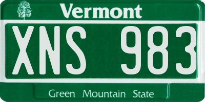 VT license plate XNS983