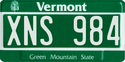 VT license plate XNS984