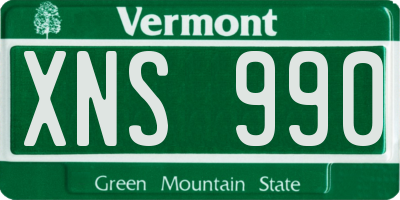 VT license plate XNS990