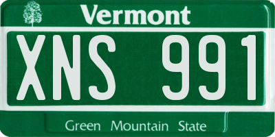 VT license plate XNS991