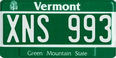 VT license plate XNS993