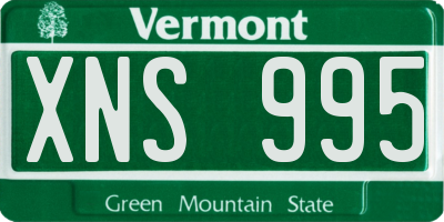 VT license plate XNS995