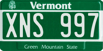 VT license plate XNS997