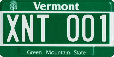 VT license plate XNT001