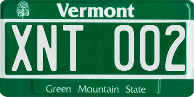 VT license plate XNT002