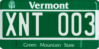VT license plate XNT003