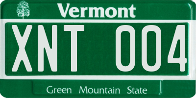 VT license plate XNT004