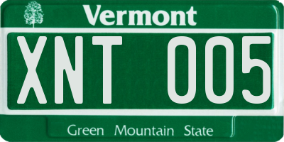 VT license plate XNT005