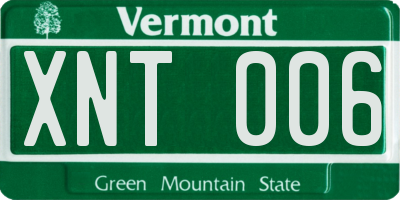 VT license plate XNT006