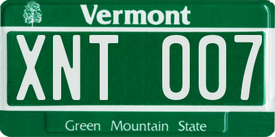 VT license plate XNT007