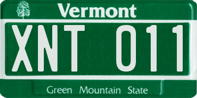 VT license plate XNT011