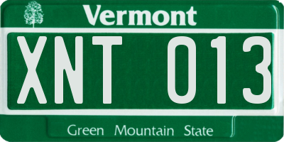 VT license plate XNT013