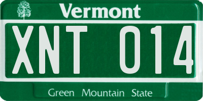 VT license plate XNT014