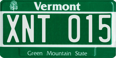 VT license plate XNT015