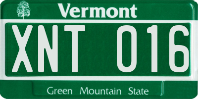 VT license plate XNT016