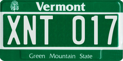 VT license plate XNT017