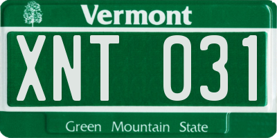 VT license plate XNT031